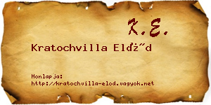 Kratochvilla Előd névjegykártya